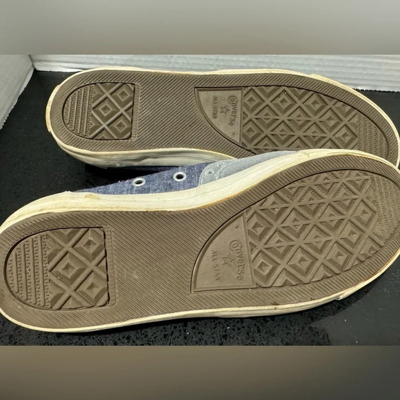 Converse All Stars Dainty Brogue Ox blue denim suede cutout scalloped low top 9 - Picture 4 of 5